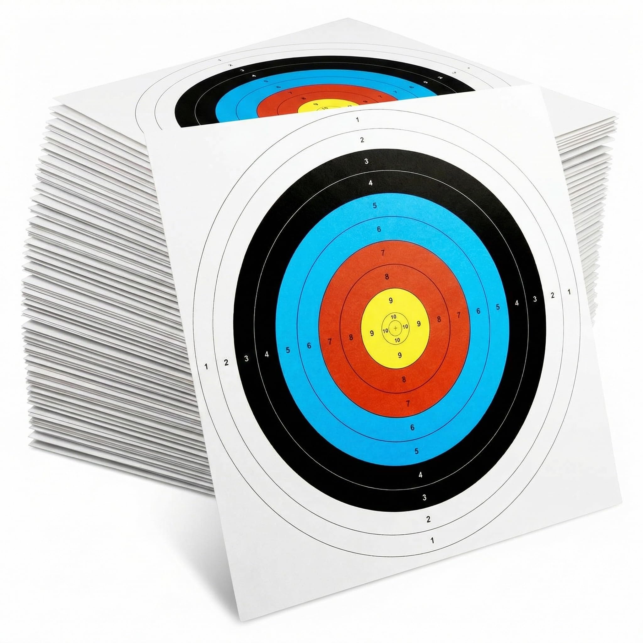 QWORK Bersagli per Tiro con L'Arco, Volti per Bersaglio in Carta, Disponibile 40 cm/60 cm - Accessori per Tiro con L'Arco