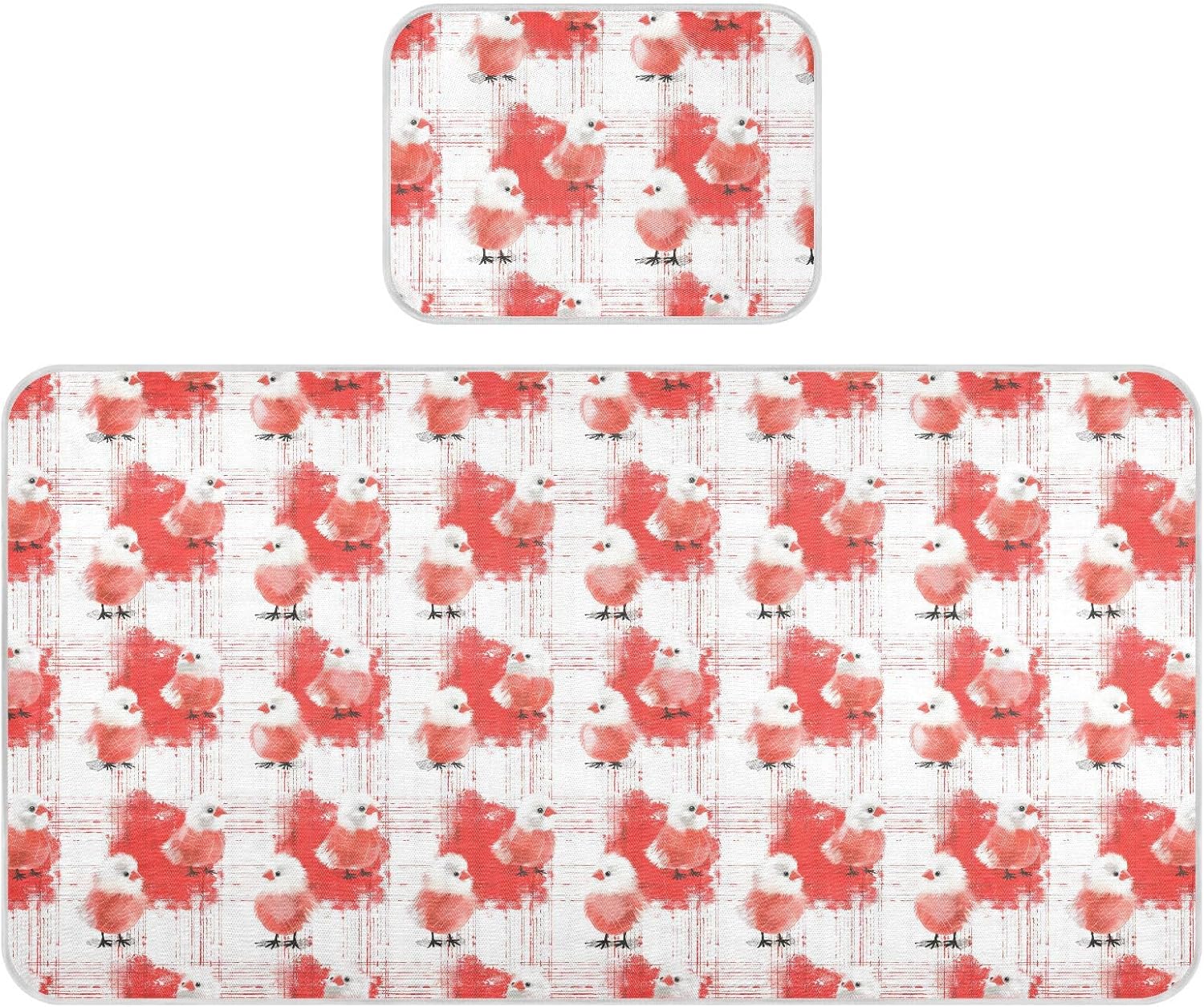 Playful Chick Plaid Red Cooling Baby Mattress Protector pad 28" x 52" Reusable Pads for Kids for Toddler