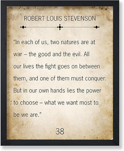Poster Master Póster de Robert Louis Stevenson - Impresión de The Good and the Evil - Arte de citas de recuperación - Regalo para él, ella -