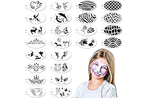 24 Pieces Face Paint Stencils: Fun and Creative Body Art for Kids