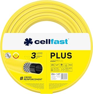 CELLFAST Gartenschlauch Schlauch 1 2 Zoll 3 Lagiger Wasserschlauch Für Garten Dauerhafter Garnverstärkung Flexibler Bewässerungsschlauch UV Beständig Anti Algen 25 Bar 25 Meter Plus