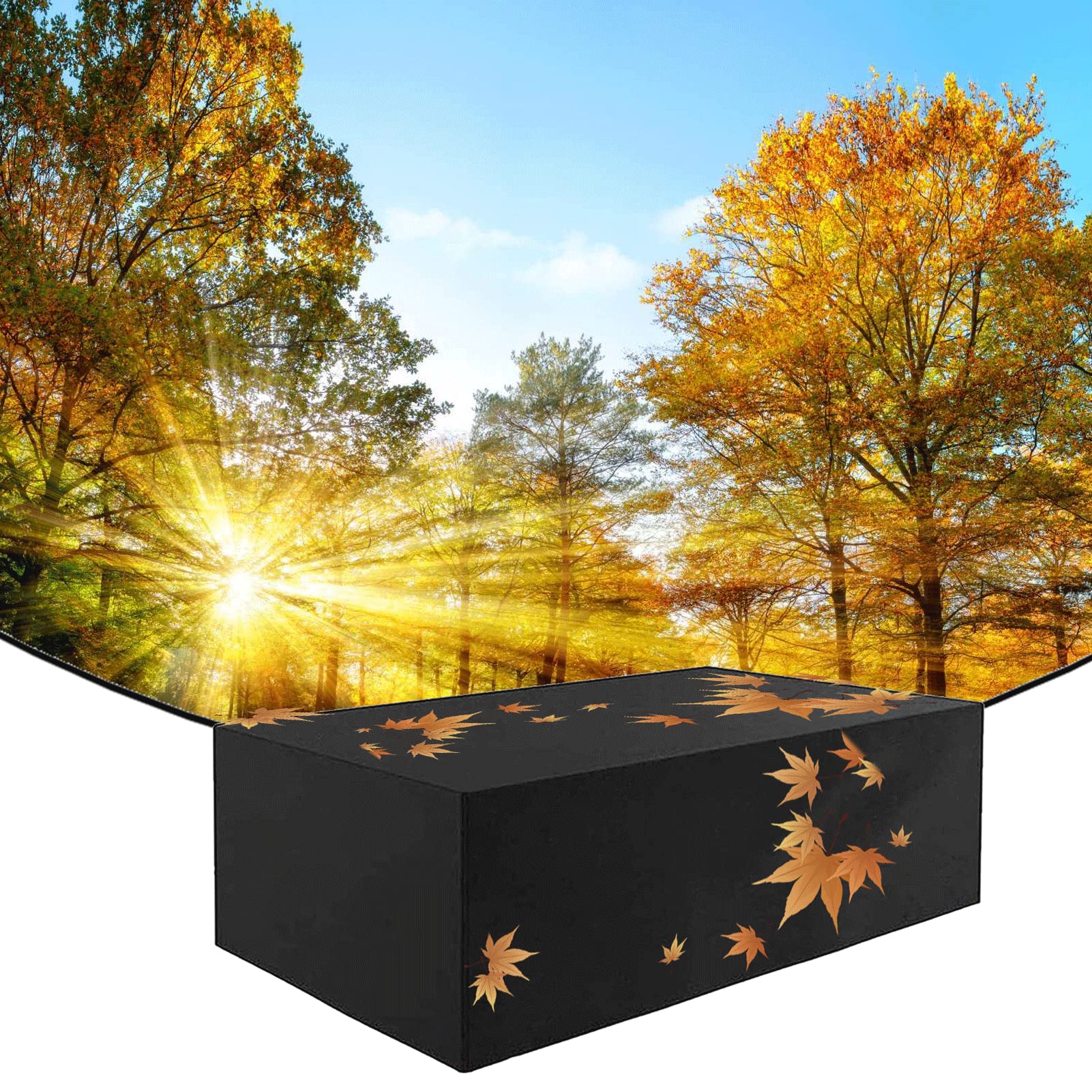 Copertura impermeabile per mobili da giardino in rattan 420D, protezione antivento e resistente, in tessuto Oxford, adatto per mobili da 200 x 160 x 70 cm, ideale per tutte le stagioni