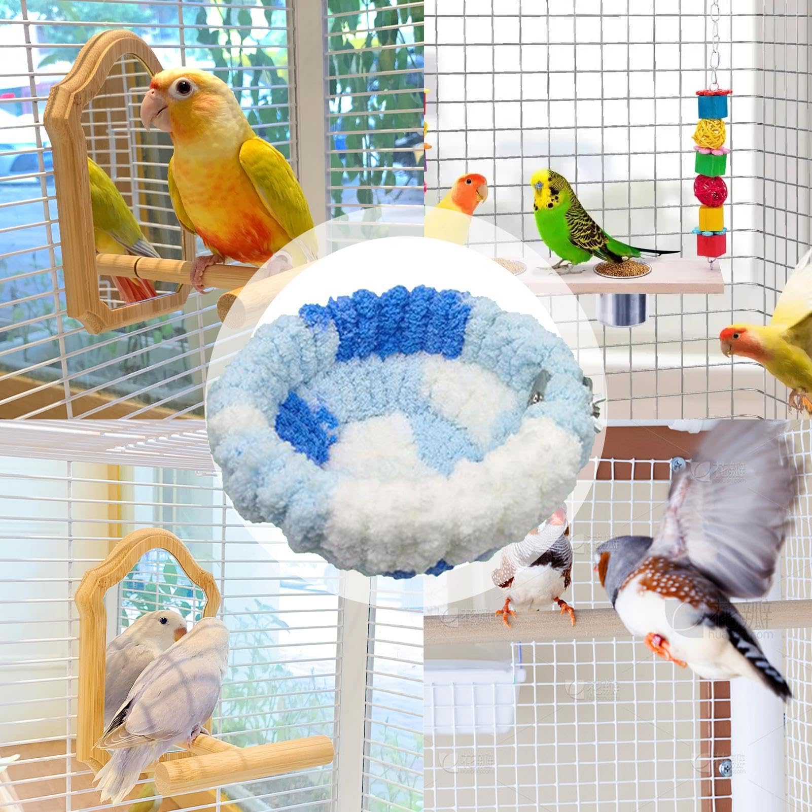 Lit pour perruches | Nid pour perruches, calopsittes, conures, inséparables, canaris, pinsons, canaris