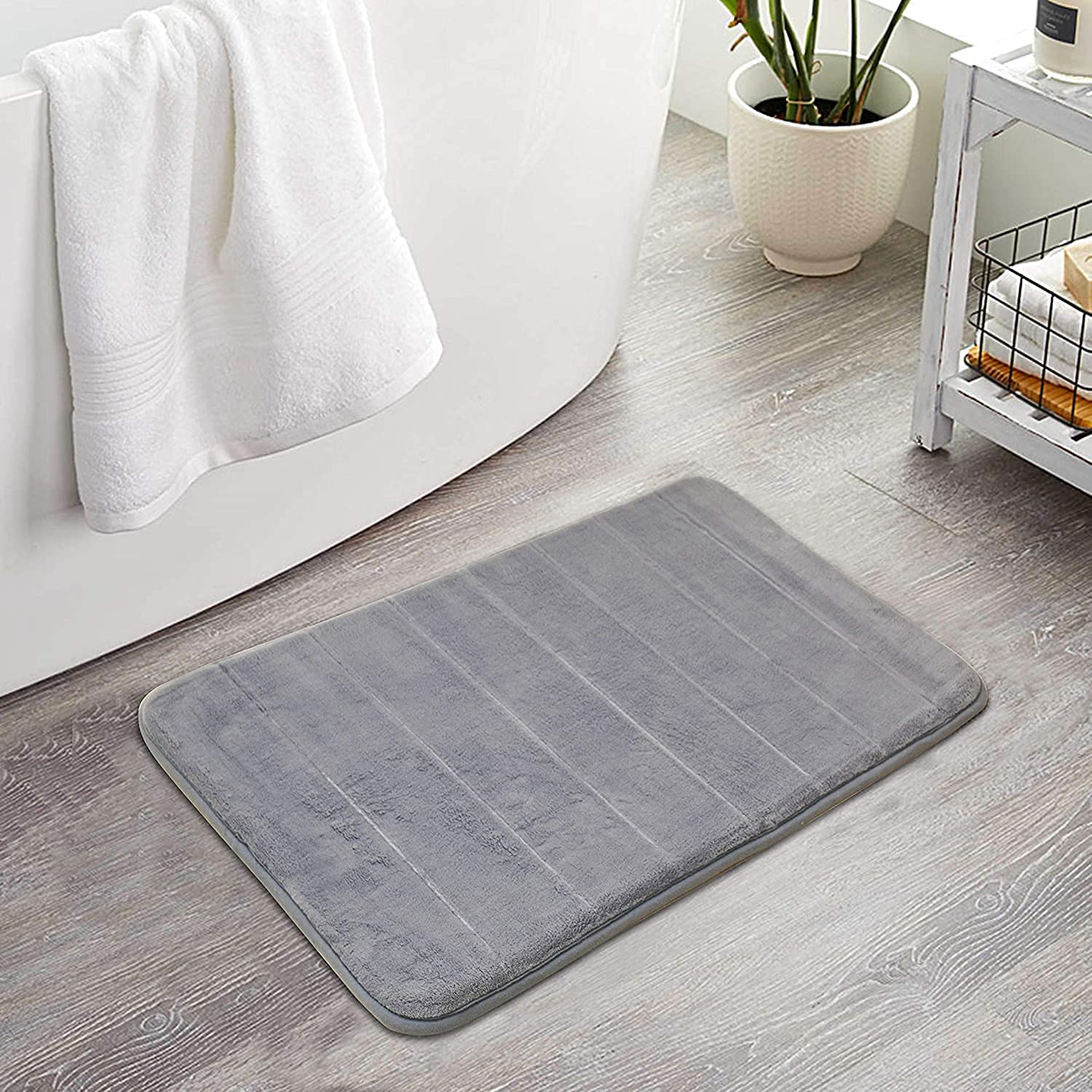 ZDQTRA Water Soaking Absorbent Soft Memory Foam mat Bath Rug Antislip Home Bathroom Entrance,Washable Non Slip Backing Door mats for Bathroom Floor Rug,Foot mat for Outside (80 * 50 cm)