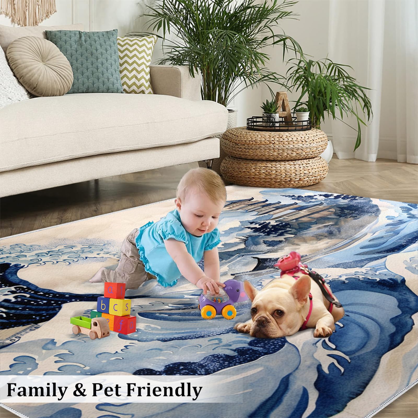 Amazon.com: Japanese Wave Carpet - 2x3 Rug, Great Wave Area Rugs
