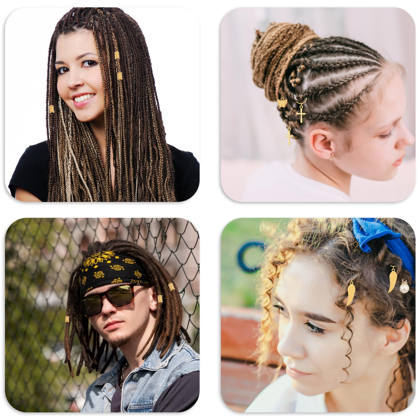 259-teiliges Haarschmuck Set Für Zöpfe & Dreadlocks – Mit Perlen, Anhängern, Drähten In Gold & Silber