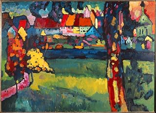 MVOVZQCV Vintage Prints Picture portrait painting Murnau by Wassily Kandinsky Classic Canvas Paintings for Office Decor 60x90cm