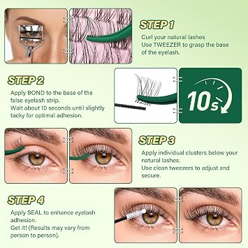 غراء مجموعة الرموش المقاوم للماء KEYYOU Lash Bond and Seal يدوم لمدة 72 ساعة، غراء رموش قوي غير مهيج للرموش الفردية التي يمكنك صنعها في المنزل (أسود - 10 مل)