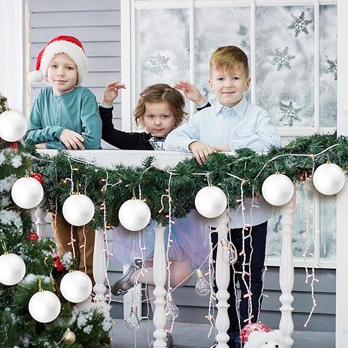 Miniatura 3 de Zubebe 12 adornos de bola de Navidad grandes de 6 pulgadas, bolas de Navidad gigantes de plástico para exteriores, decoraciones colgantes para