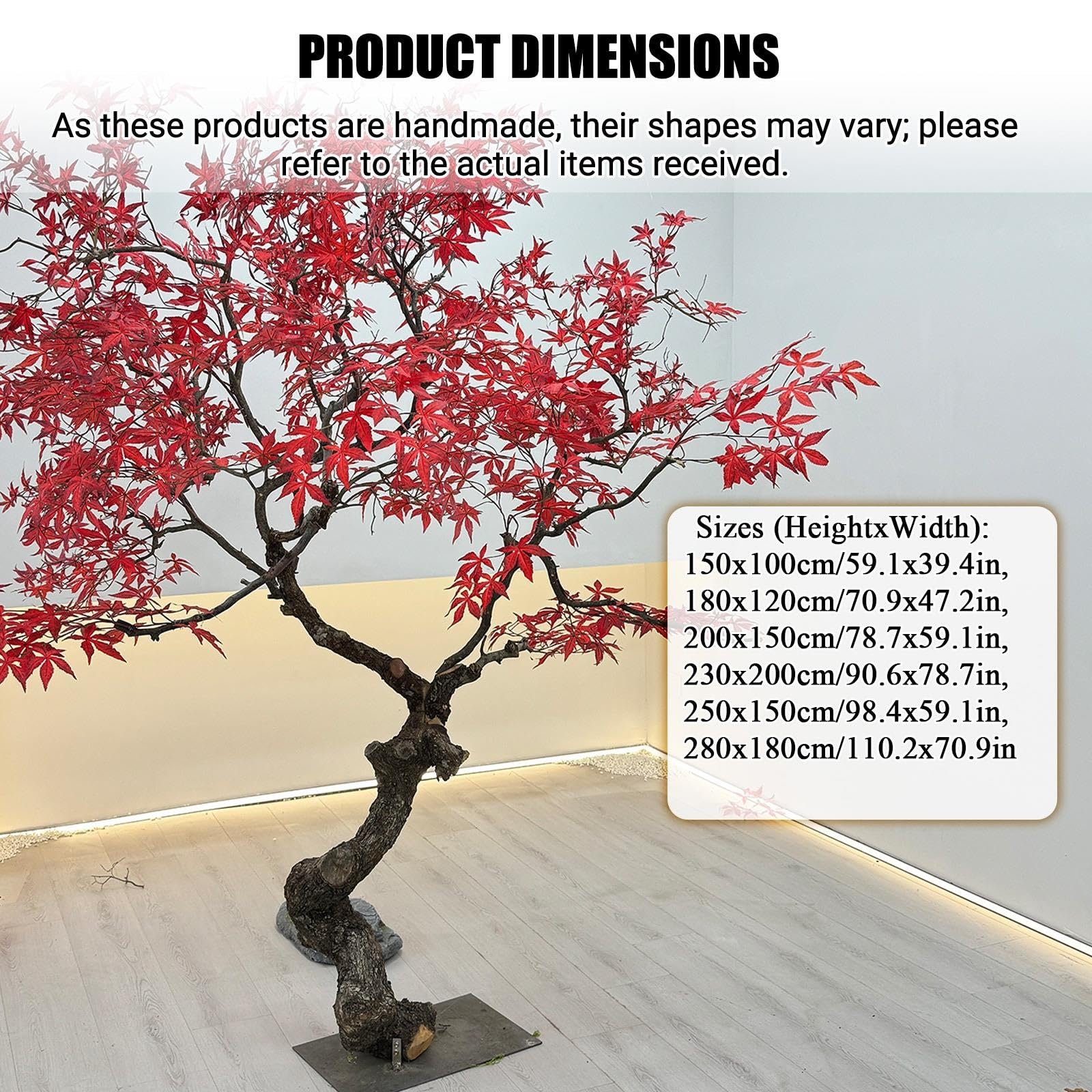 Home Mall Acero Giapponese Artificiale Rosso, Grande Albero Decorativo