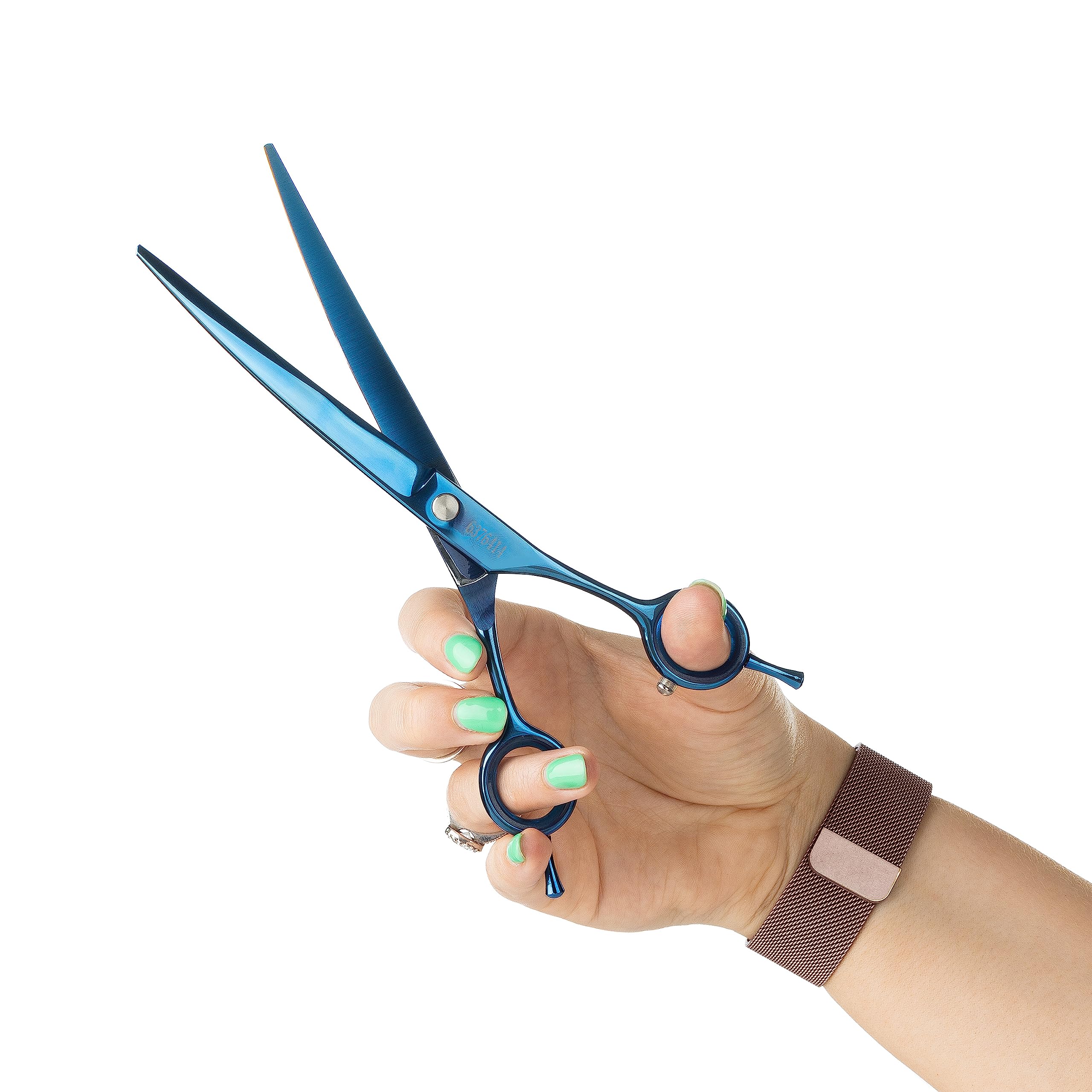 Mikki Doodle, Tijeras curvadas para Recortar y moldear Abrigos, Hoja semiconvexa Afilada y Duradera, Puntas de Seguridad romas, Tornillo de tensión Ajustable para Control y precisión, 19 cm