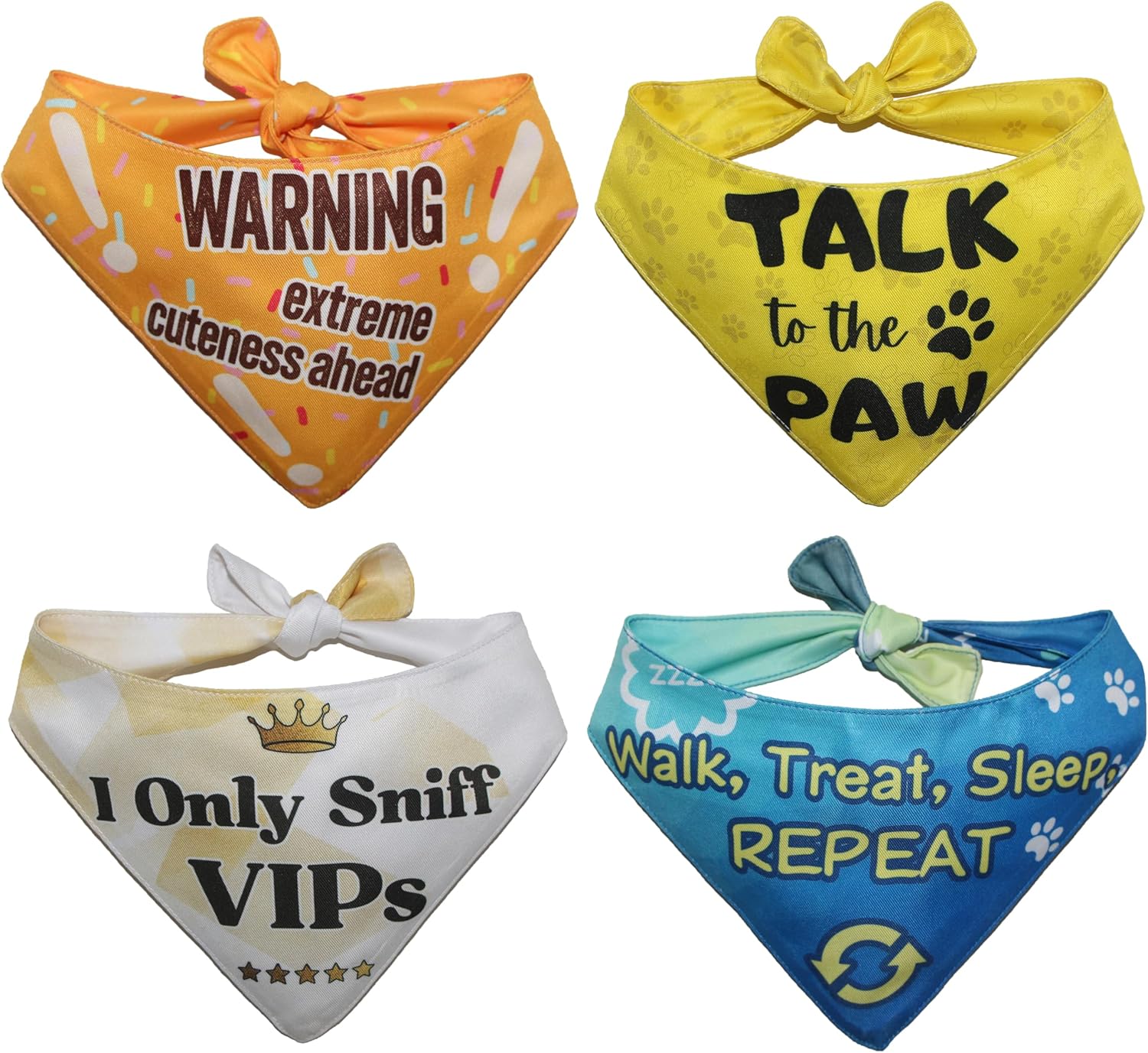 Dog Bandanas Set of 4 Adjustable and Stylish Bandanas