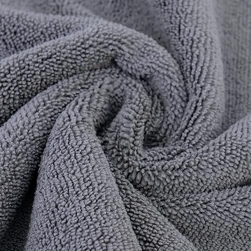 Miniatura 5 de POLYTE Toalla de limpieza de microfibra corte ultrasónico sin bordes (16 x 16, paquete de 24, premium, azul, gris, amarillo)