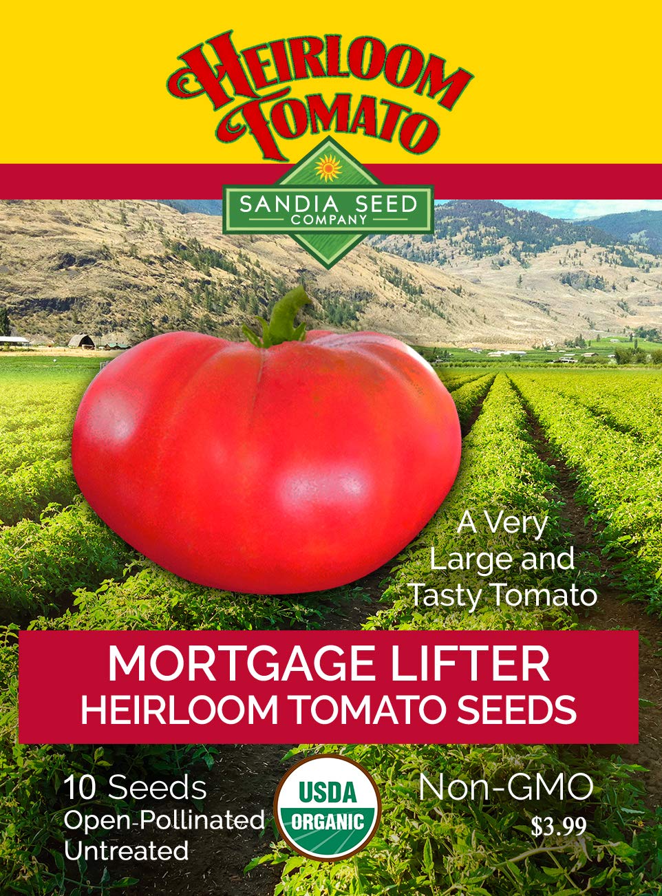 Mortgage Lifter Heirloom Tomato - 10 Seeds - Organic and Non-GMO