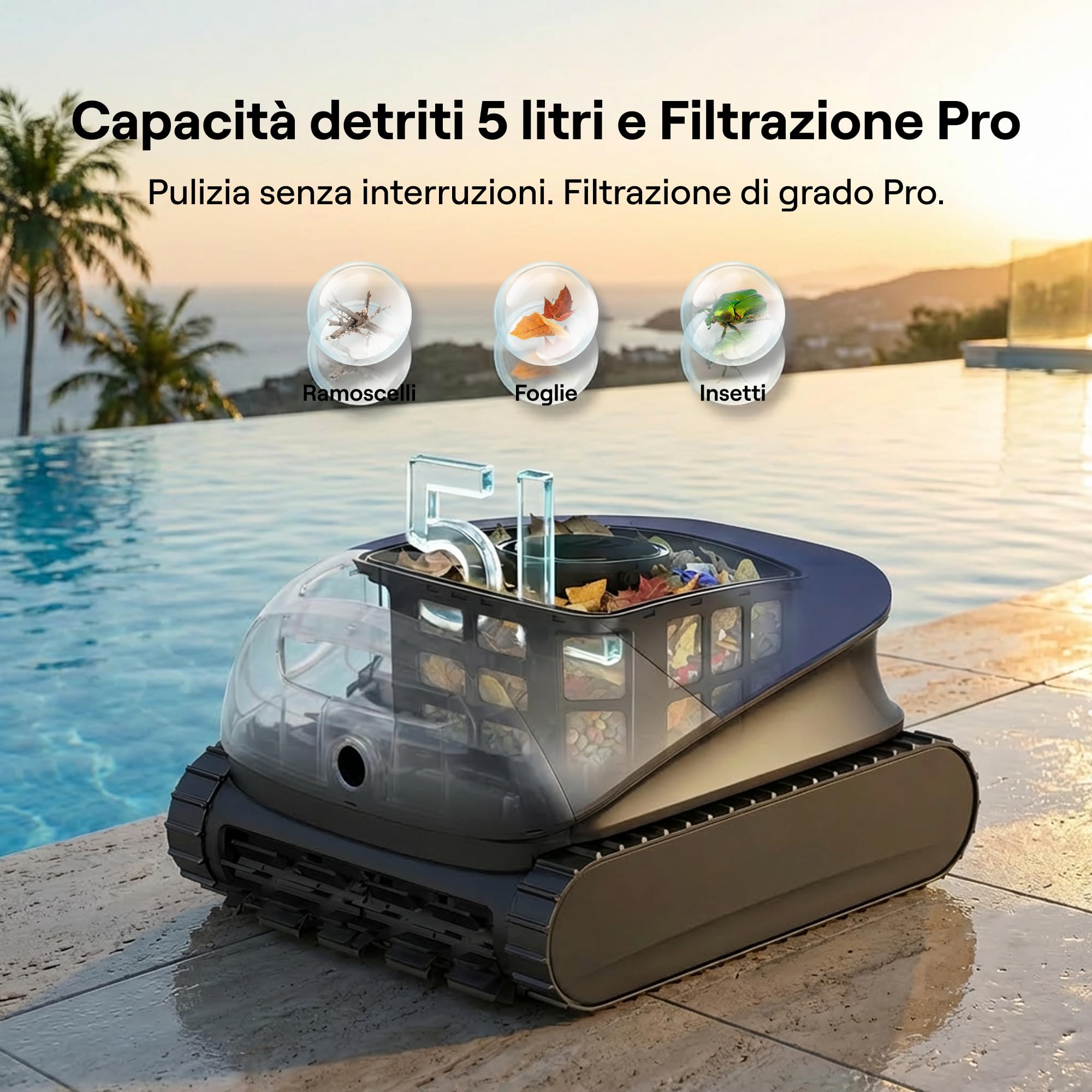 Beatbot Sora 10 Robot Piscina pareti e Fondo, Linea d'Acqua,Blu Marino | pareti e fondo, Linea d'acqua,Piattaforme, robot piscina senza fili, Parcheggio automatico,App,piscine fuori terra/interrate