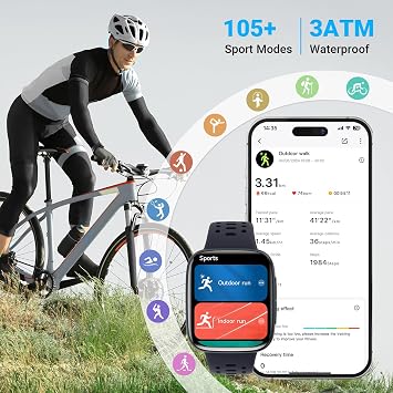 Smart Watches for Men Android iPhone (2 Bands), [1.85 AMOLED Screen] Smartwatch Fitness Tracker 3ATM Waterproof with Bluetooth Calls, AI Control, Heart Rate/SpO2/Sleep Monitor, 7 Days Battery