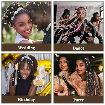 Silver Hair Braids Dreadlock Non-Piercing Ear Clip Beard Cuffs Clip Hair Accessories Styling Fashion Jewelry Gift Toos for Women Men Passion Twist Goddess Locs Crochet Hair Rings (40Pcs, Silver)