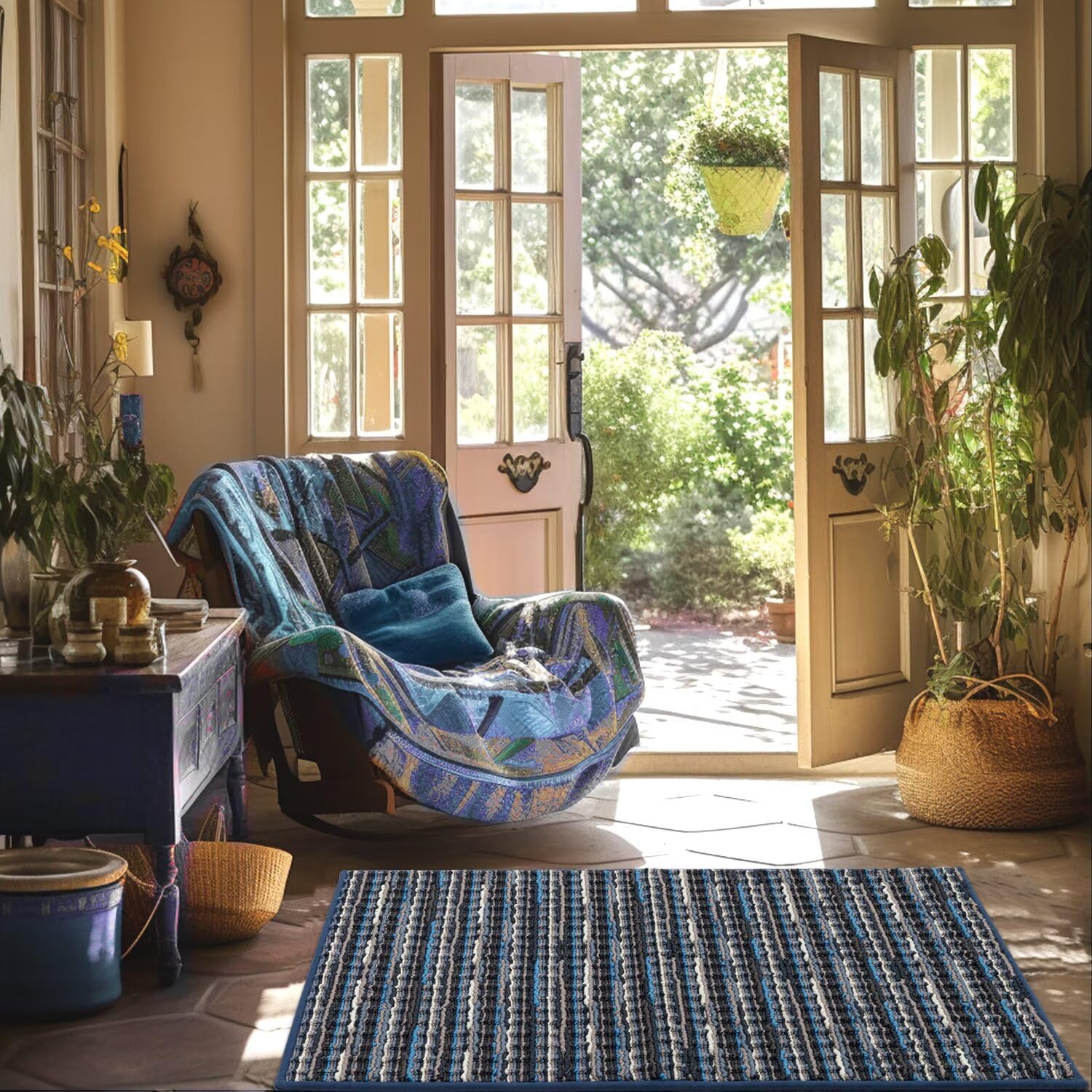 Biscpro Felpudo Entrada Casa 60x90cm Alfombra Antideslizante Tapete Lavable para Entrada,Interior,Pasillo, Cocina,Oficina,Dormitorio