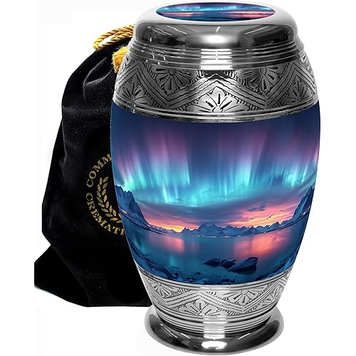 Northern Aurora Cremation Urn for Ashes Adult Male - Cremation Urn for Ashes for Women Decorative Personalized Urns Beautifully Handcrafted