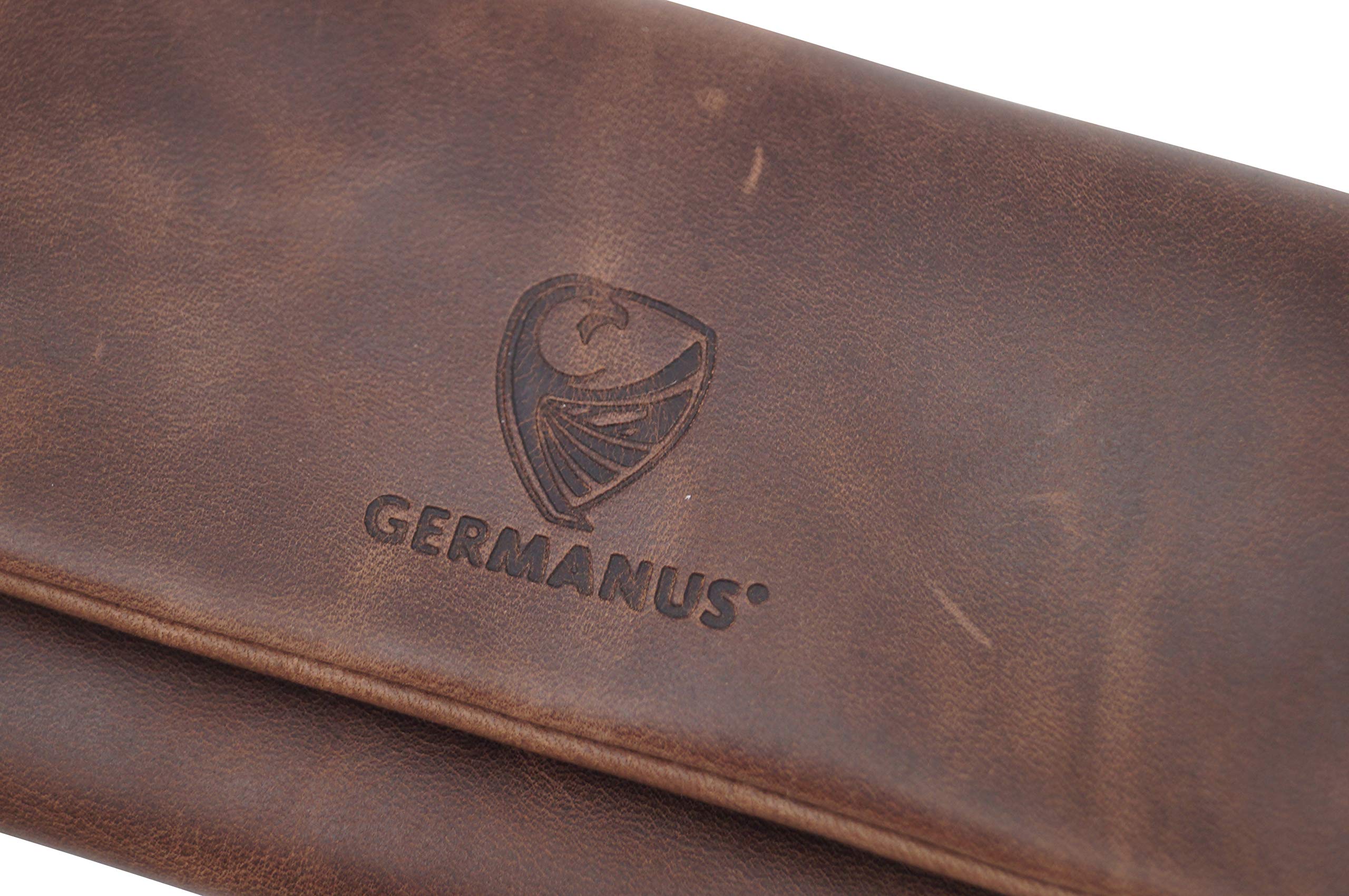 Tabacchiera In Pelle GERMANUS Lorum - Fatta A Mano In EU - Misura Aperta 165x175 Mm, Chiusura Magnetica