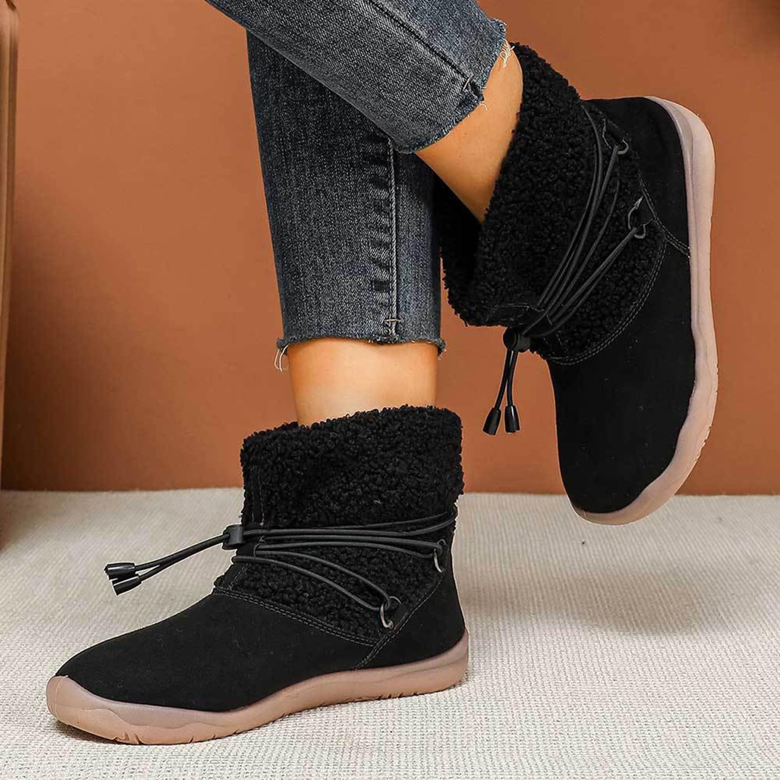 Apres Ski Femme Bottes De Neige Boots Hiver Botte Bottine Après-Ski Chaussures Glacia Barefoot Apres-Ski Bottines Chaudes Grand Froid Chaude Chaussure Randonnée Raquette Imperméable Fourrées D'hiver