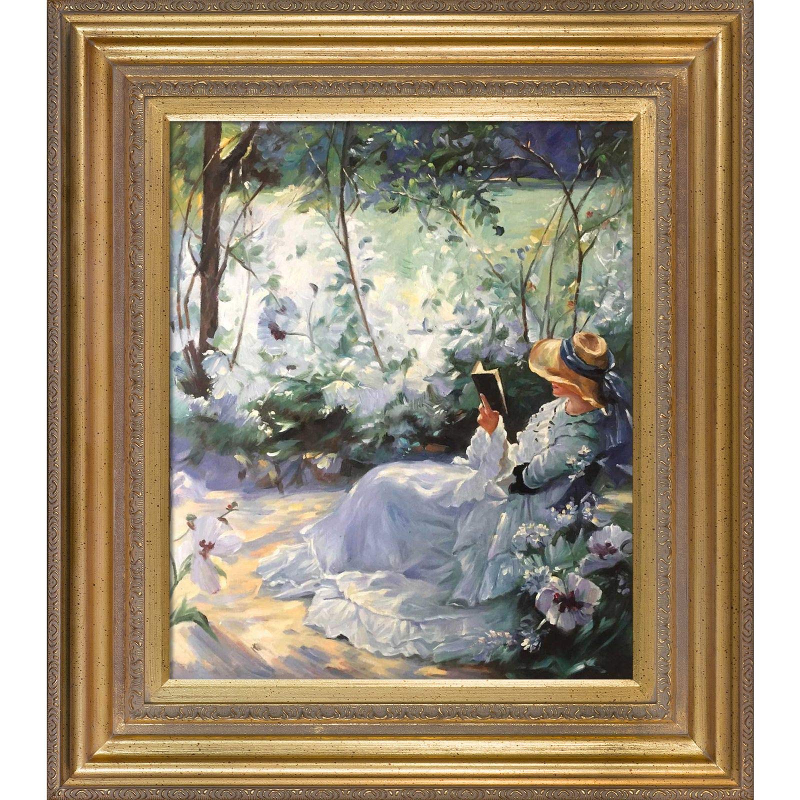La Pastiche Delicious Solitude by Frank Bramley Oil Painting, 20" x 24", Mediterranean Gold Frame