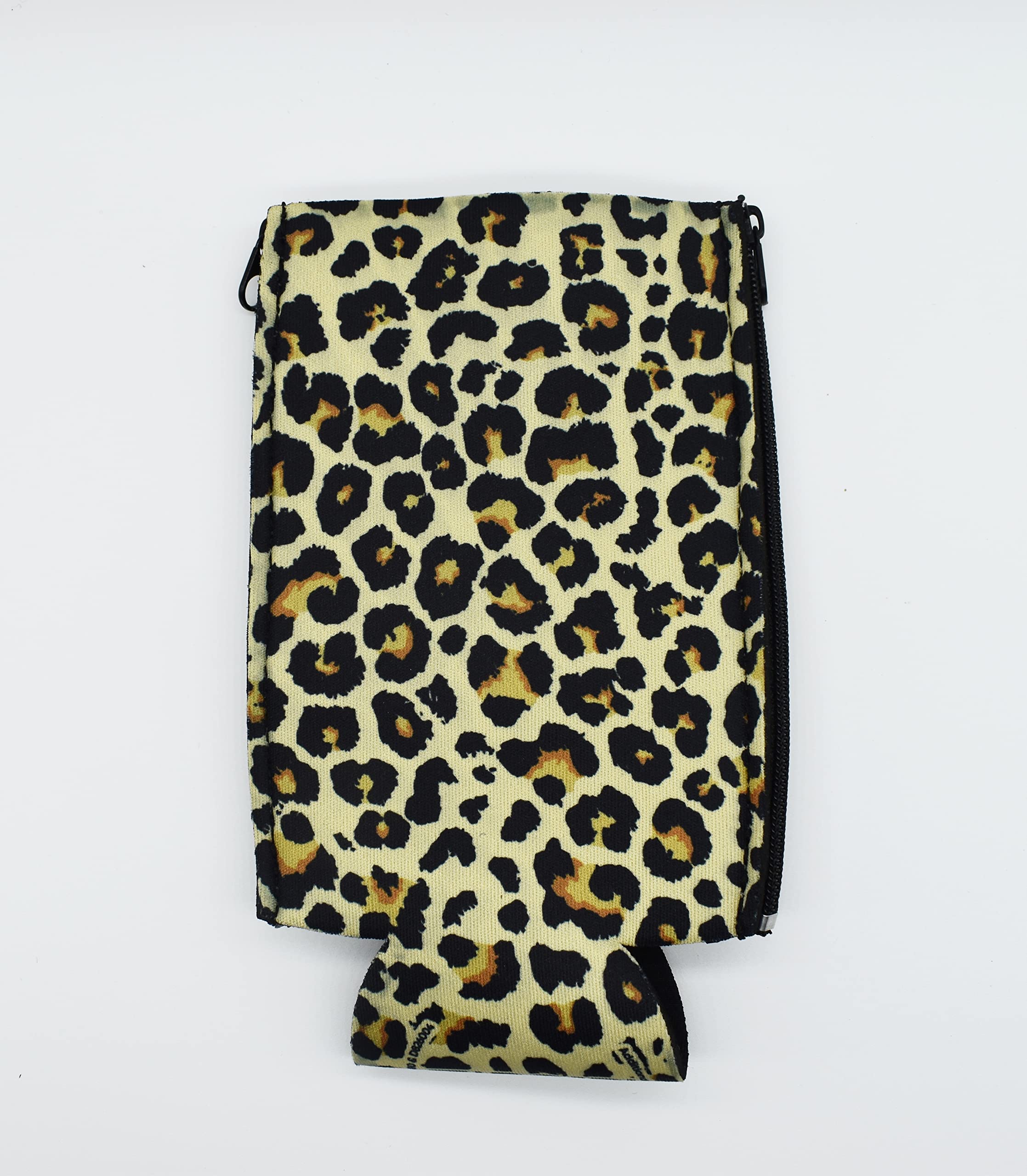 BipSip Adjustable Koozies All in 1 - Beer Coozies for Bottles, Cans and Slim Cans - Iced Coffee Sleeve - Reusable Can Cooler Insulated - Neoprene Drink cup sleeve (Leopard Print Koozie)