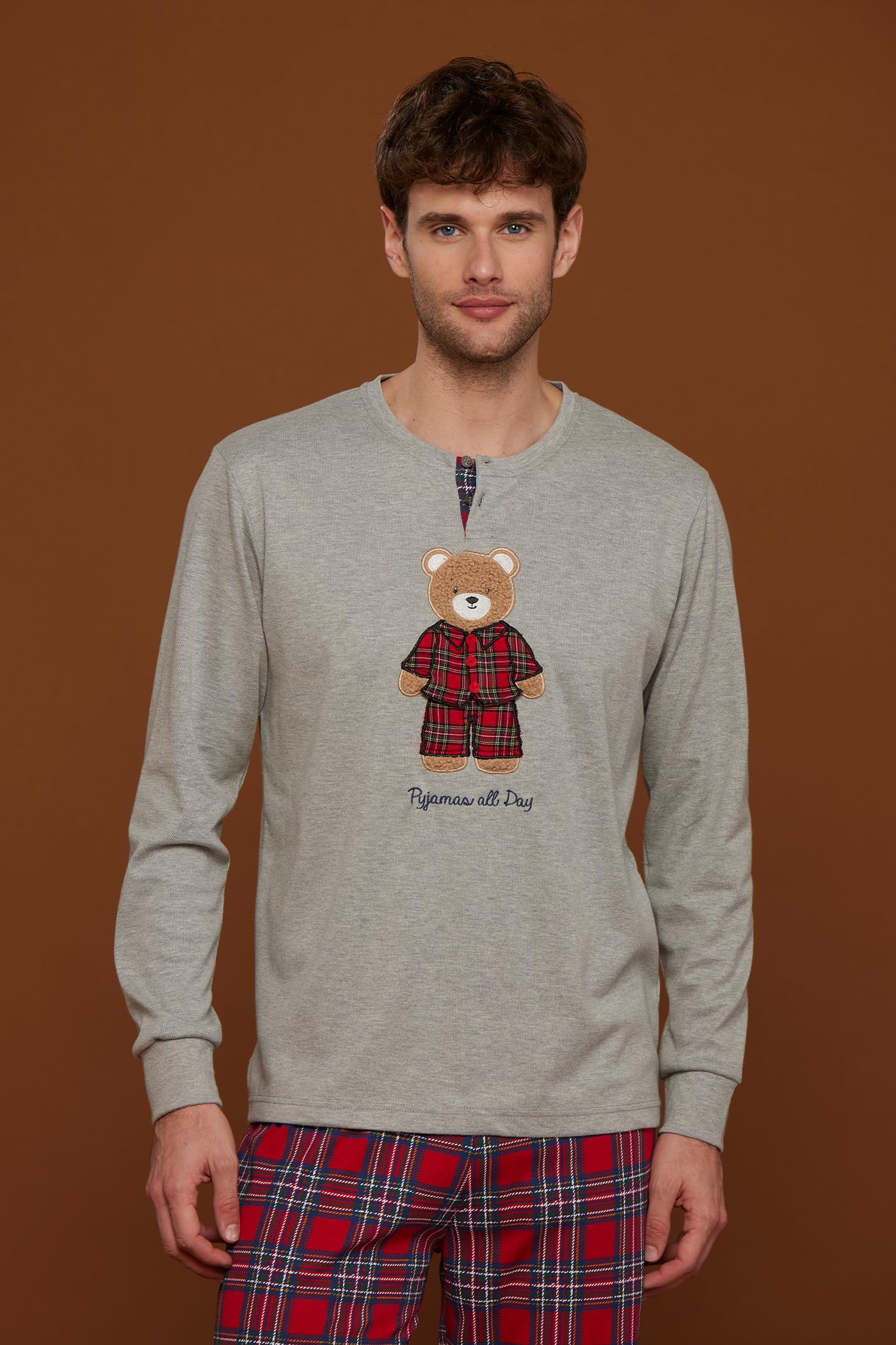 Noidinotte - Pigiama uomo caldo cotone sleepy - XXL Grigio