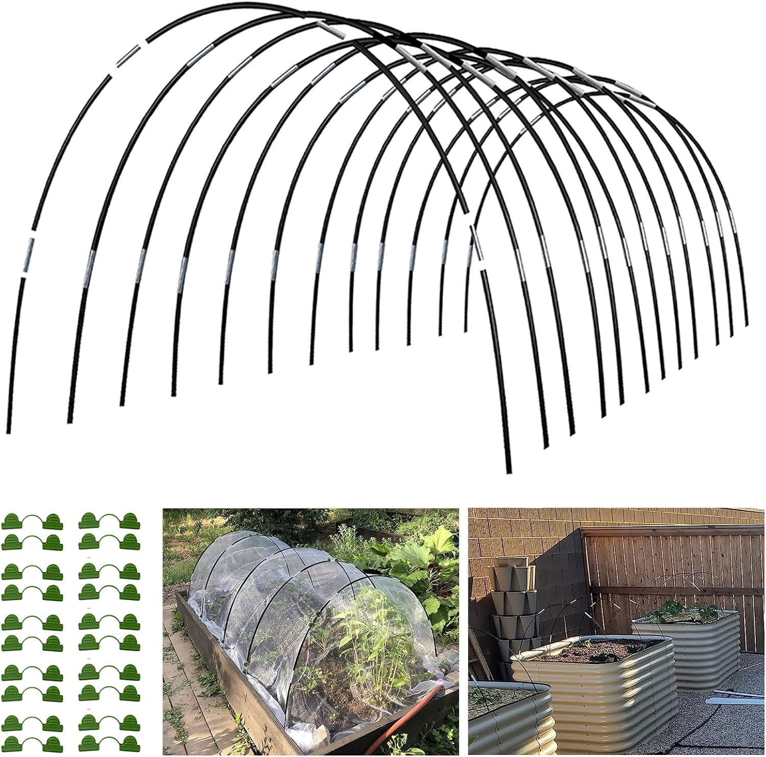 Garden Hoops Grow Tunnel, 12 Sets of 7FT Greenhouse Hoops