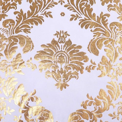 Miniatura 7 de Desirable Life Juego de 6 fundas para sillas de comedor, con estampado de flores doradas, extraíbles, lavables, de elastano, elásticas, decorativas,