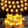 Frienda 1 Pack Christmas Gingerbread Man String Lights, Indoor Xmas String Light, Waterproof Christmas USB Battery Powered LED, Xmas Lighting Decor for Village Tree Outdoor 10 Feet