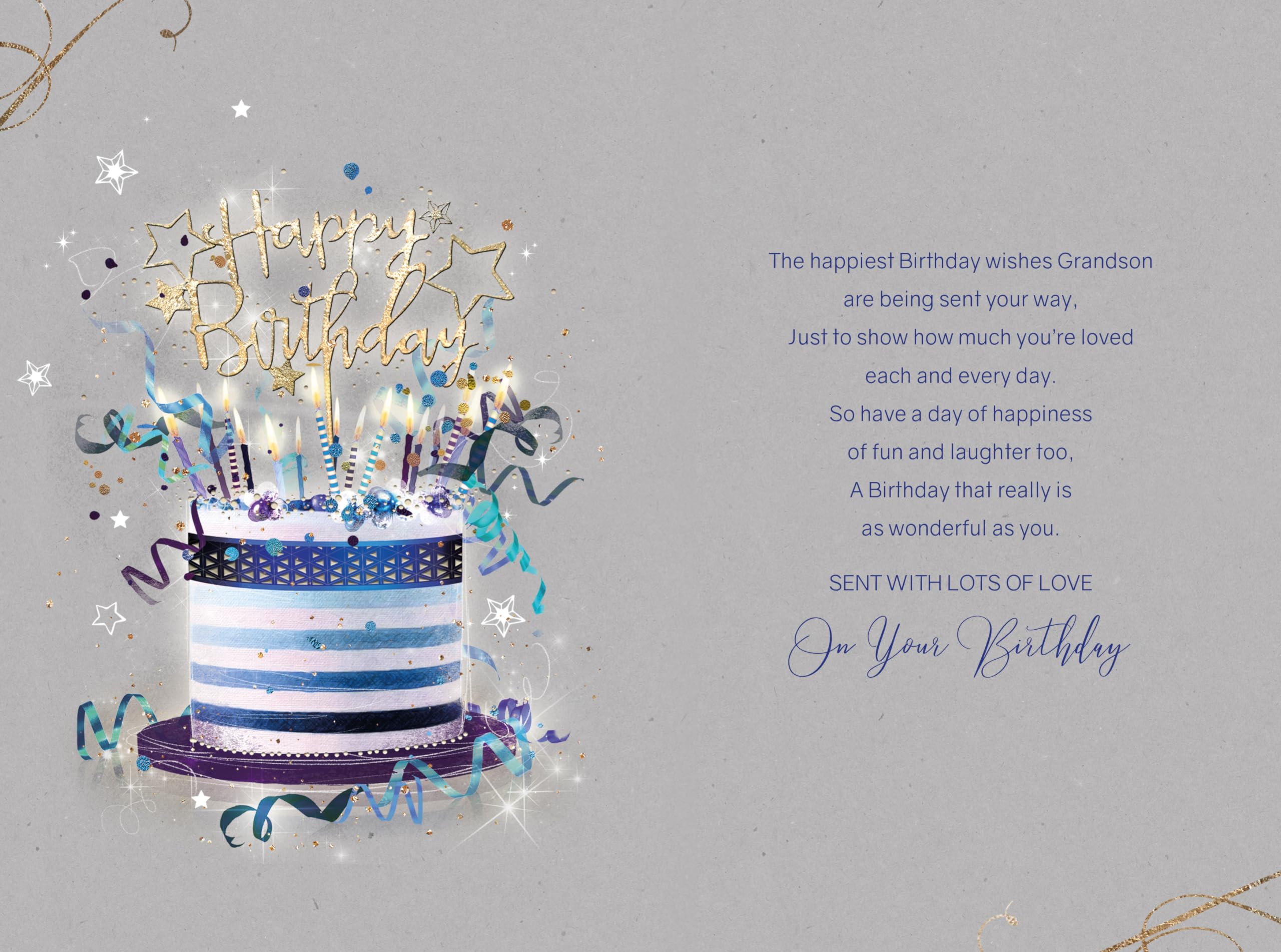Biglietto Auguri Di Compleanno Per Nipote - Design Pavone Floreale, Quadrato 15x15 Cm, Con Busta Kraft Riciclata