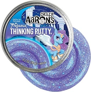 Crazy Aaron's Thinking Putty® - Pegasus - Glow in The Dark Sensory Putty for Kids and Grown ups in a 4" Tin - Creative and Endless Fun, Stress Relief Therapy Toys, Never Dries Out - Made in USA