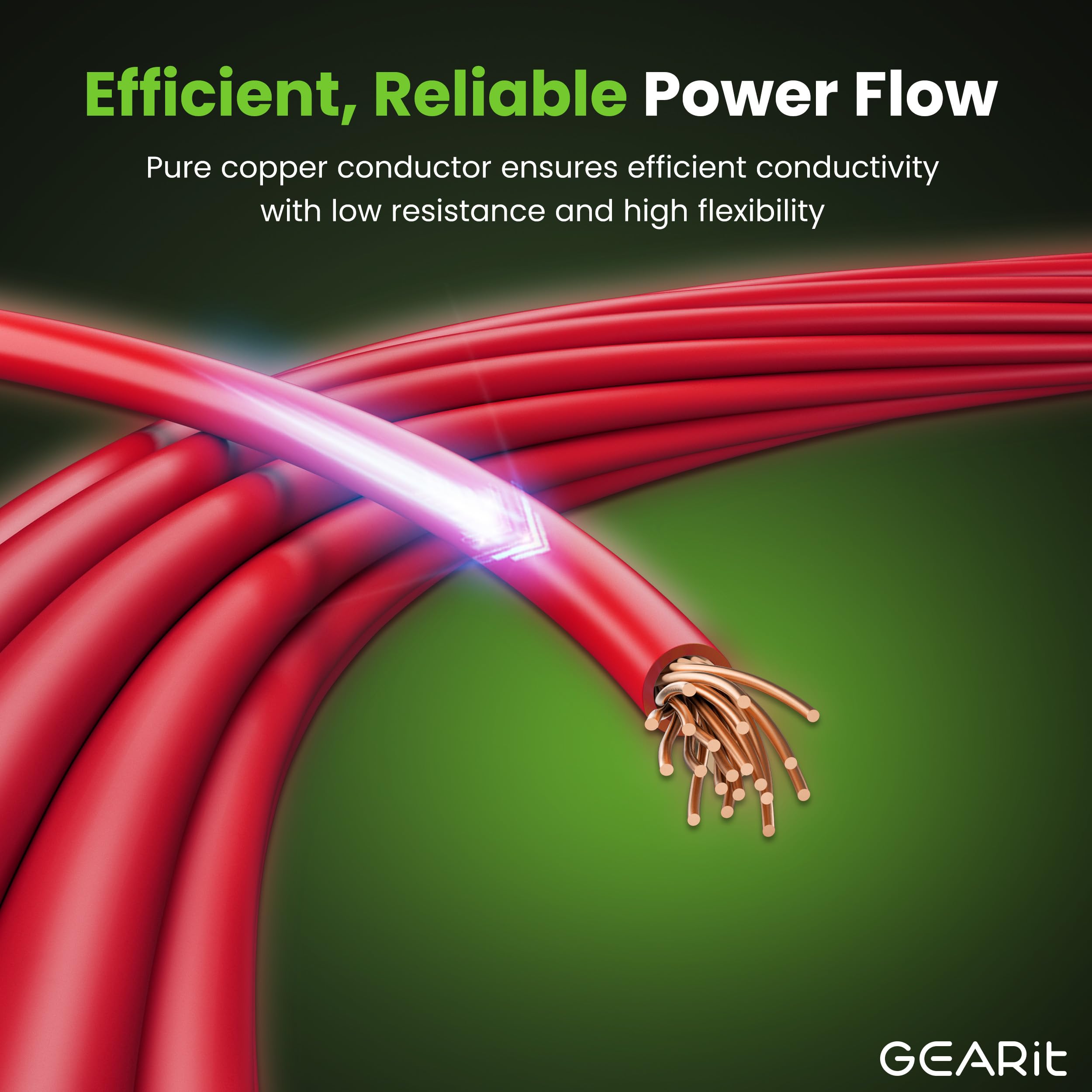 GEARit Cable THHN trenzado (calibre 10, 150 pies) 100% OFC, cable eléctrico para construcción, clasificado para hasta 600 voltios, conductor único, cubierta de nailon, certificación UL/RoHs, rojo, 150