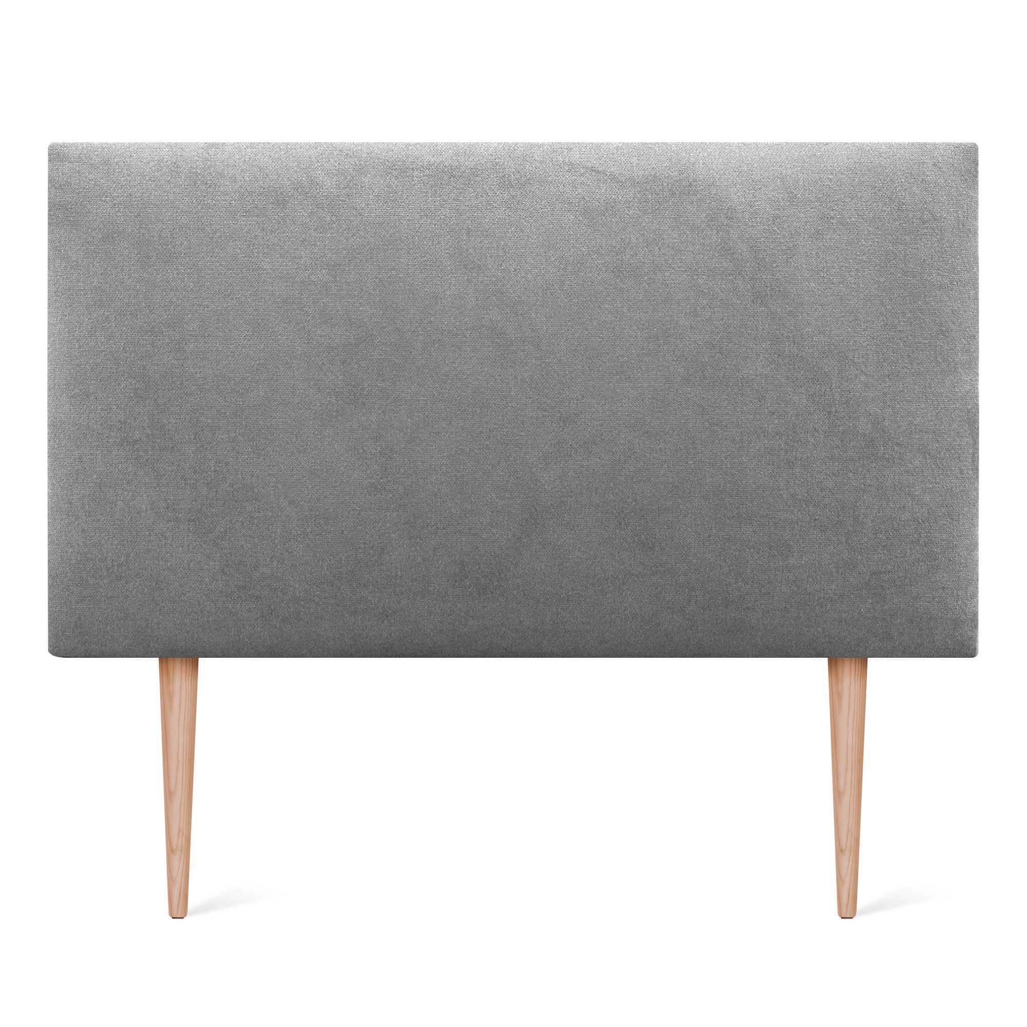 DHOME Tête de lit en Similicuir ou en Tissu AQUALINE Lisse avec Pieds, tête de lit tapissée pour lit de Luxe (110x105cm avec Pieds (Lits 80/90/105), Tissu Gris)