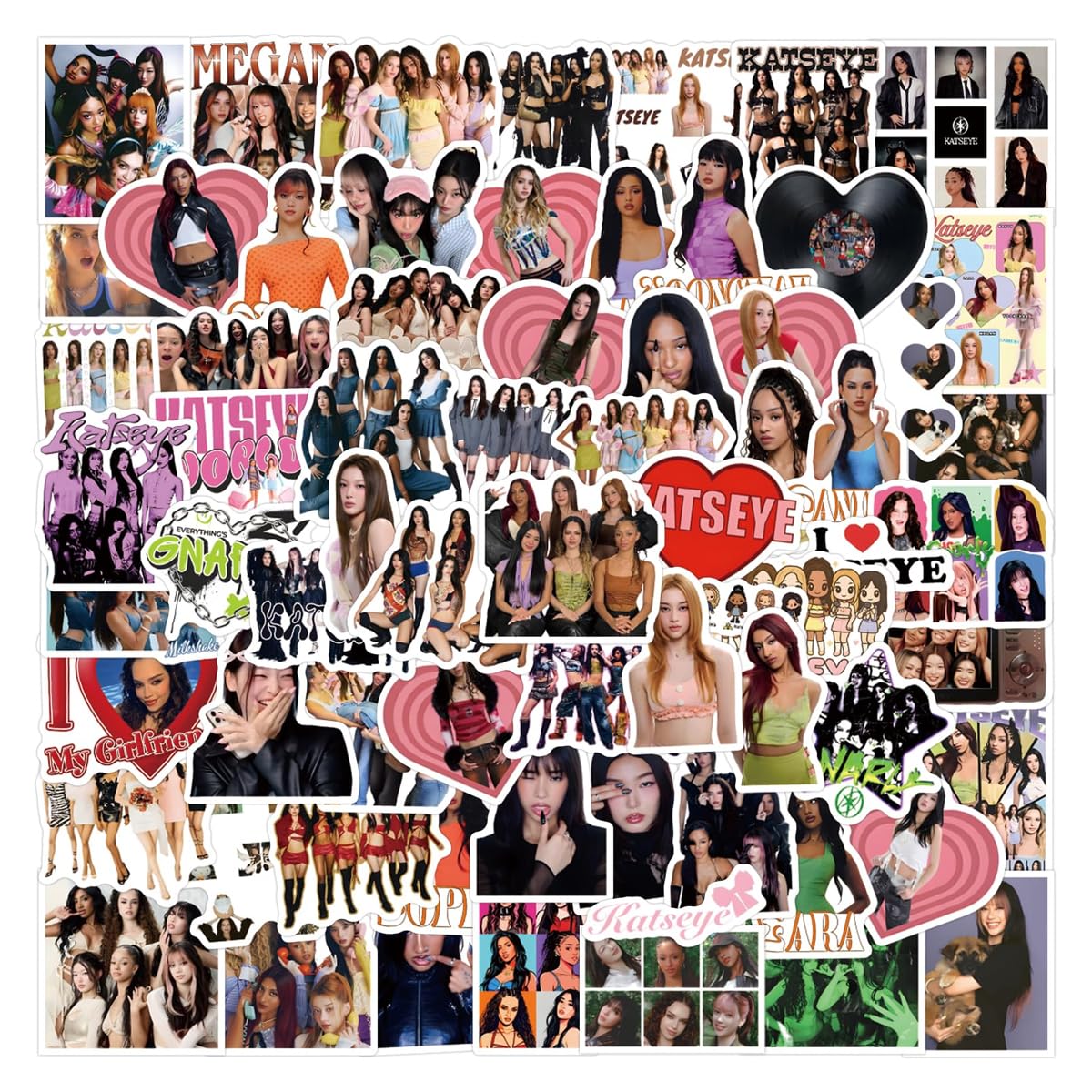 FANCYKU® 120Pcs Katseye PVC Stickers Pack, Waterproof K-Pop Girl Group Decorative Stickers for Laptop, Water Bottle, Phone Case & Notebook-image-38