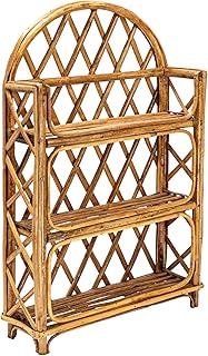 Bloomingville Boho Arched Woven Rattan 3-Tier Wall Shelf, Natural