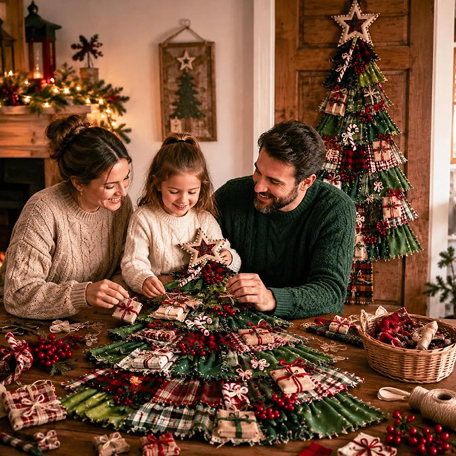 Kit DIY Adorno Puerta Árbol Navidad Patchwork Principiantes (F#)