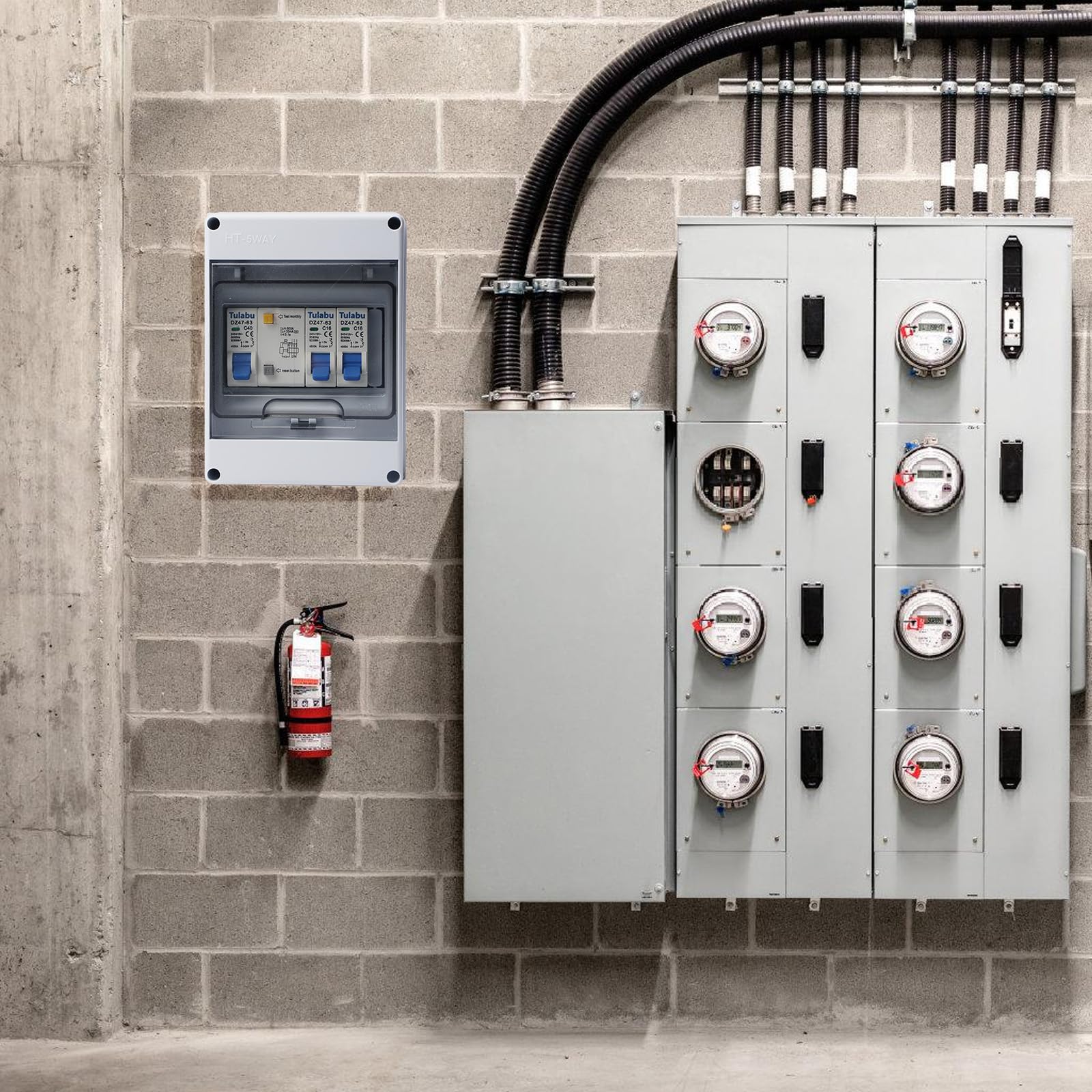 Caja de fusibles de montaje en superficie IP65, distribuidor pequeño de montaje en superficie con interruptor, interruptor de corriente 32A, interruptor de corriente alterna 16A+160A, caja de