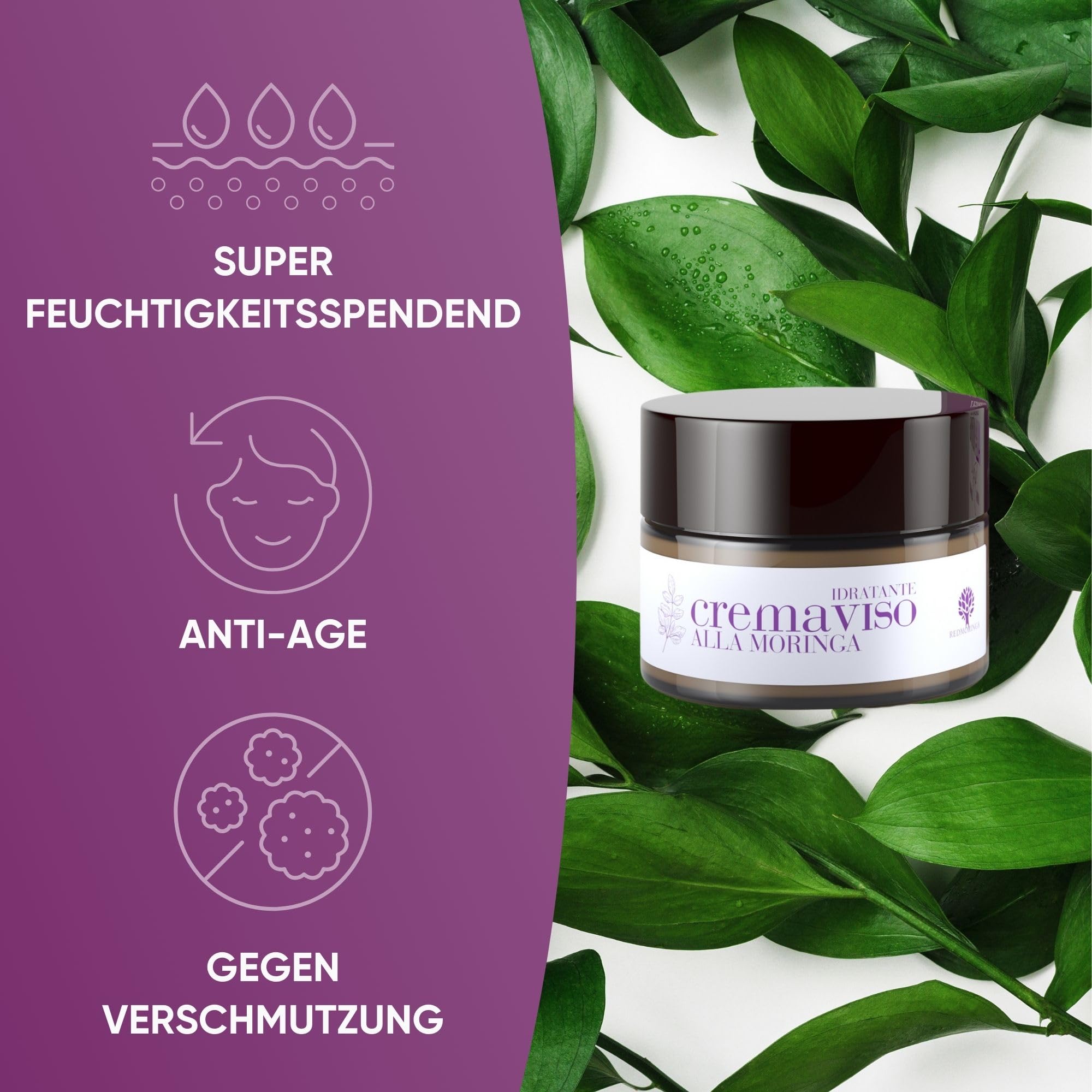 Geschenkset für Damen, komplettes Hautpflege-Set auf Basis von Moringa Bio | mit Gesichtscreme, Anti-Faltenserum, Kollagen-Ergänzungsmittel | Geschenkidee für Damen RedMoringa Hautpflege-Set |