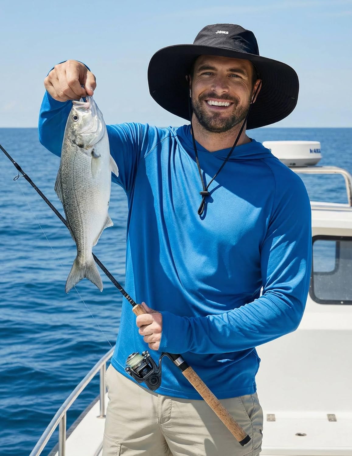 COOFANDY Men's UPF 50+ Sun Shirt Long Sleeve Fishing Shirt UV Protection Hoodie Summer Running Hiking Hooded Rash Guard - Image 2