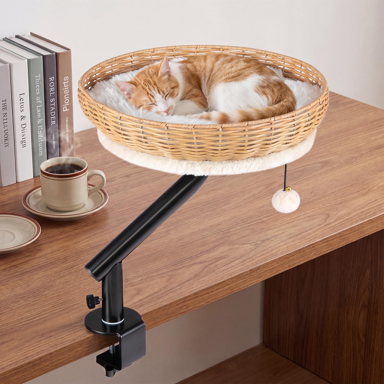 SOARS Katzenbett für Schreibtisch, 360° drehbare Katzenhängematte