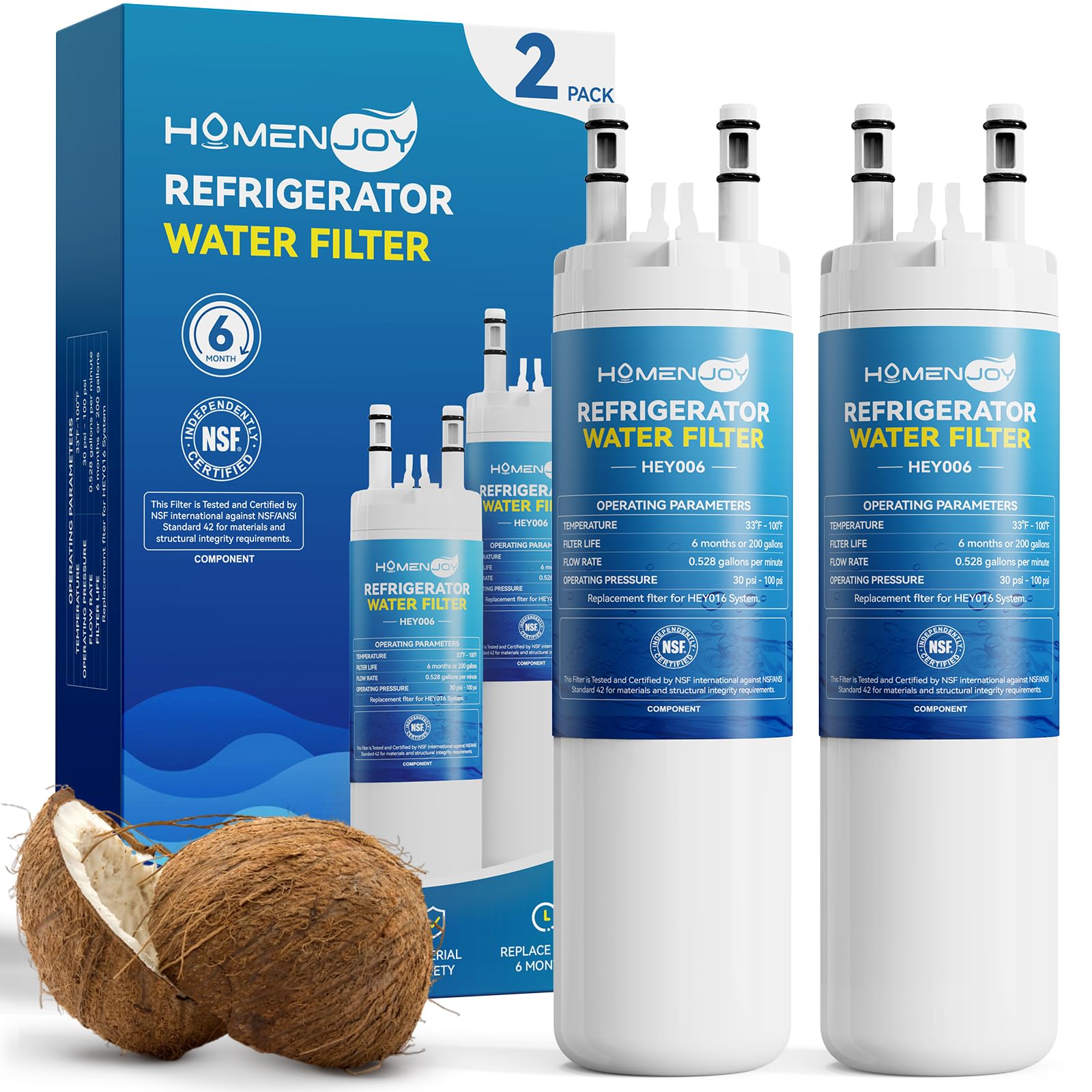 WF3CB Water Filter Replacement For Frigidaire Puresource 3, WF3CB Water Filter with New Generation Filter Core For 3X Absorption Capacity, 2 Pack
