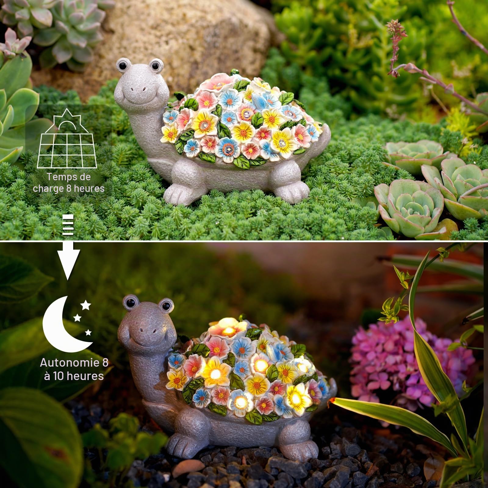 Meindin Statue de tortue pour décoration d'aquarium | Petite tortue décorative | Décoration créative et mignonne en forme de tortue pour décoration de jardin