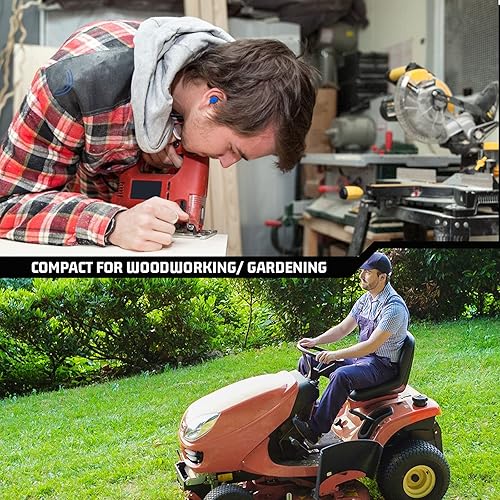 Vista 17 de Tapones para los oídos para cancelación de ruido para dormir, tapones para los oídos de espuma suave NRR de 33 dB más altos, auriculares de Naranja