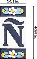 Vista 4 de Merola Tile Sevillano Flora Address Letters Enye 2-1/8" x 4-3/8" Azulejo de cerámica para pared