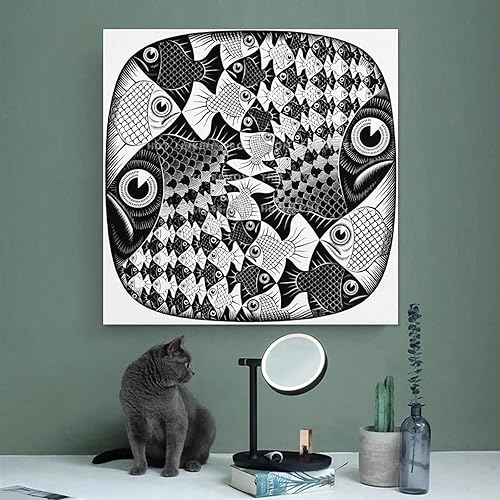 Miniatura 4 de AAOTE Peces y escamas - por M.C. Escher - Pósteres artísticos para habitación, póster estético, arte de pared, pintura en lienzo, regalos,