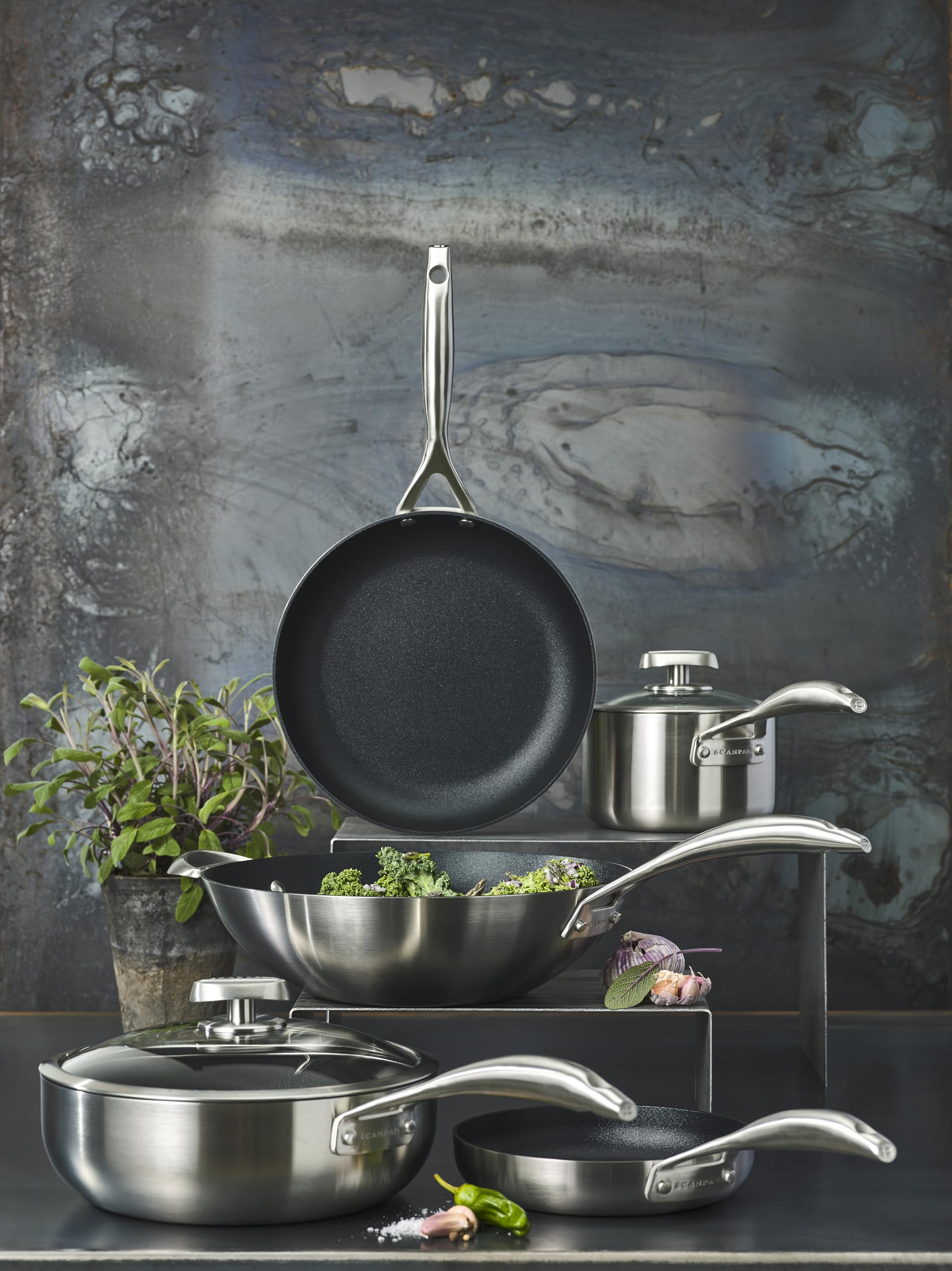 SCANPAN CS+ Bratpfanne 32 cm, Stratanium+, Induktion, 5-Schicht Edelstahl
