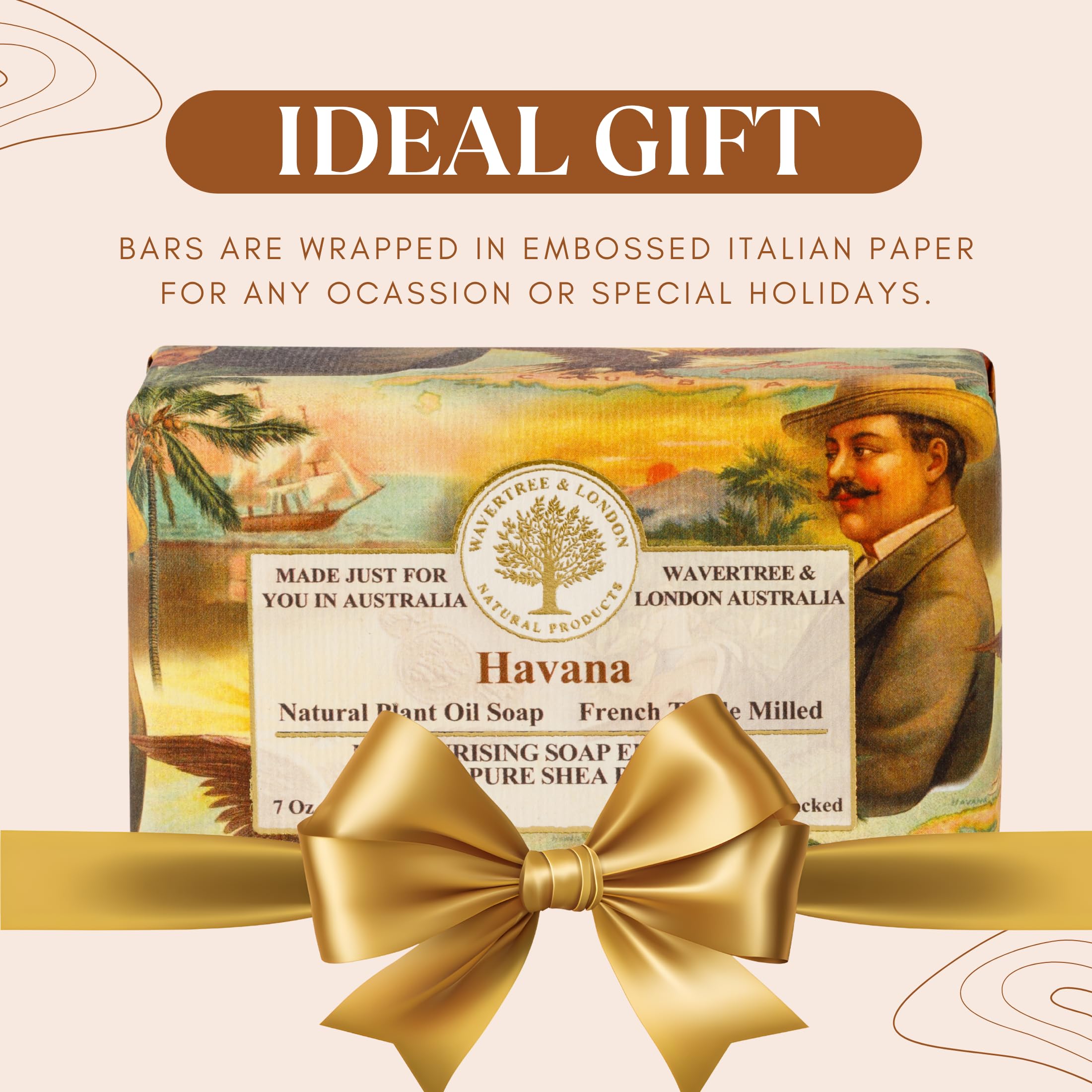 Wavertree & London Havana Scented Natural Soap 8 Bars 7oz Moisturizing French Triple Milled Soap Bars enriched with shea butter - Pure Plant Oil Bath & Body Bars for All Skin Types product thumbnail 9