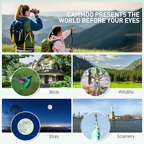 Miniatura 5 de Monocular, CAMMOO - Ocular grande de 0.945in, telescopio monocular de alta potencia de 12 × 50 para pájaros, vida silvestre, observación de